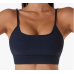 Black Ladies Sports Bra Sexy Criss Cross Straps Back High Support Impact Yoga Underwear Running Fitness Gym Padded Bralette