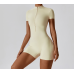Yoga Set Beige Women Fitness Rompers Sexy One Piece Strap Tummy Control Padded Sports Bra Workout JumpSuits Sportswear