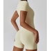 Yoga Set Beige Women Fitness Rompers Sexy One Piece Strap Tummy Control Padded Sports Bra Workout JumpSuits Sportswear