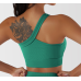 Green Ladies Sports Bra Sexy Criss Cross Straps Back High Support Impact Yoga Underwear Running Fitness Gym Padded Bralette