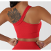 Red Ladies Sports Bra Sexy Criss Cross Straps Back High Support Impact Yoga Underwear Running Fitness Gym Padded Bralette