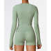 2pcs Green Yoga Sets Womens Outfits Peach Hip Lifting Suit Neck Hanging Sports Bra Shockproof Quick Drying Shorts Set Female Tracksuit 2pcs Green Yoga Sets Womens Outfits Peach Hip Lifting Suit Neck Hanging Sports Bra Shockproof Quick Drying Shorts Set Female Tracksuit