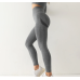 Gray Fitness Women Sport Seamless Leggings High Waist Elastic Solid Yoga Leggings Gym Jogging Quick Dry Push Up Slim Pants Female