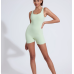 Green sports jumpsuit quick drying integrated V-shaped back running fitness suit tight fitting beautiful back yoga suit Green sports jumpsuit quick drying integrated V-shaped back running fitness suit tight fitting beautiful back yoga suit