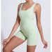 Green sports jumpsuit quick drying integrated V-shaped back running fitness suit tight fitting beautiful back yoga suit Green sports jumpsuit quick drying integrated V-shaped back running fitness suit tight fitting beautiful back yoga suit